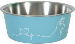 Miska nerez pes LOVE DOG 750ml modrá Zolux