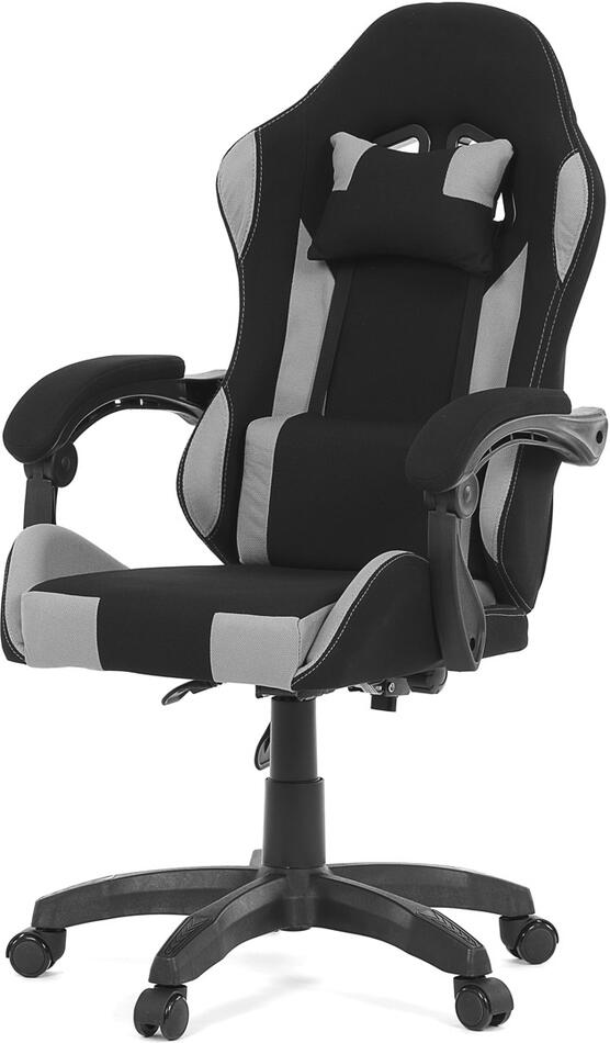 Herní křeslo, synchronní mechanismus, černá látka, KA-R209 GREY Autronic