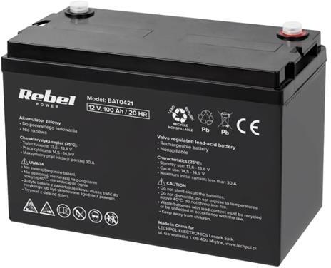 Baterie olověná 12V 100Ah REBEL BAT0421