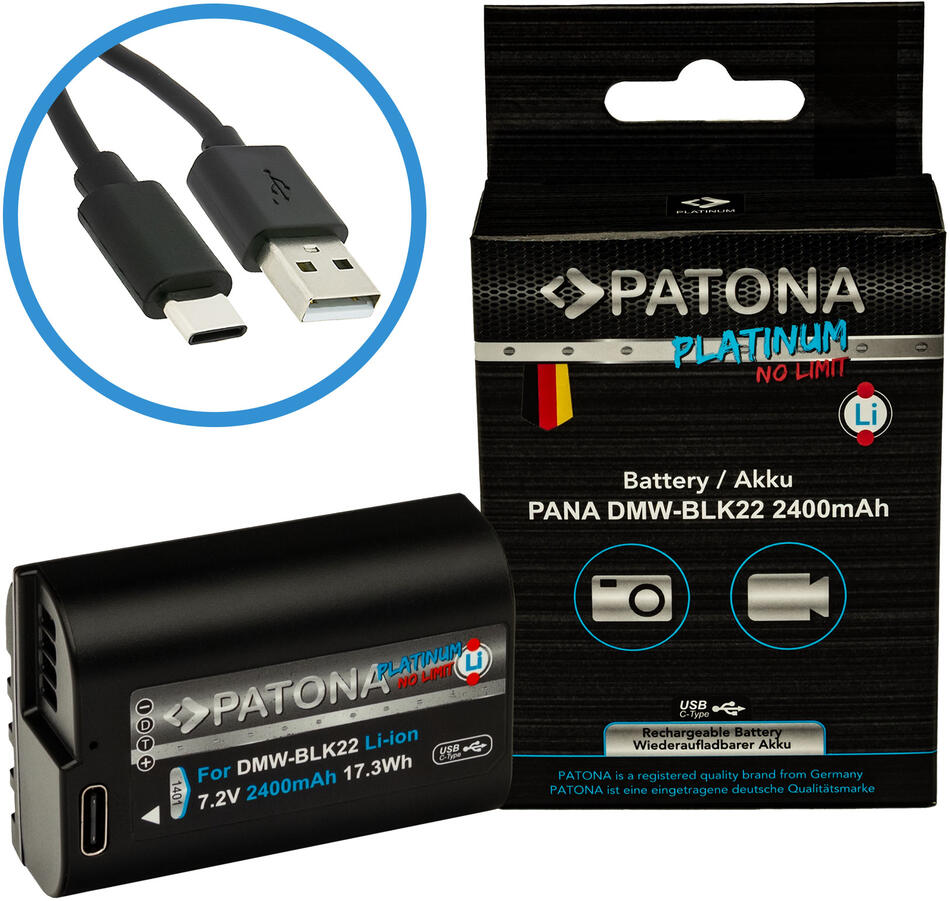 Aku Panasonic DMW-BLK22 2400mAh Li-Ion Platinum USB-C nabíjení