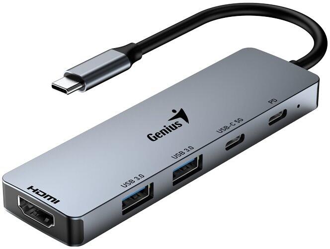 GENIUS hub UH-500/ USB-C na HDMI/ 2x USB3.0/ USB-C/ 100W PD/ šedý (31240003400)