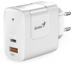 GENIUS nabjeka PD-65AC, 65W, rychl nabjen, USB-C PD3.0, USB-A QC3.0, bl (32590010400)