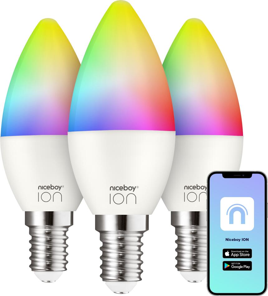 Žárovka Niceboy ION SmartBulb RGB E14 6W set 3ks