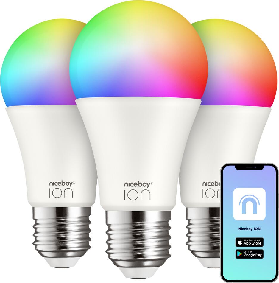 Žárovka Niceboy ION SmartBulb RGB E27 12W set 3ks