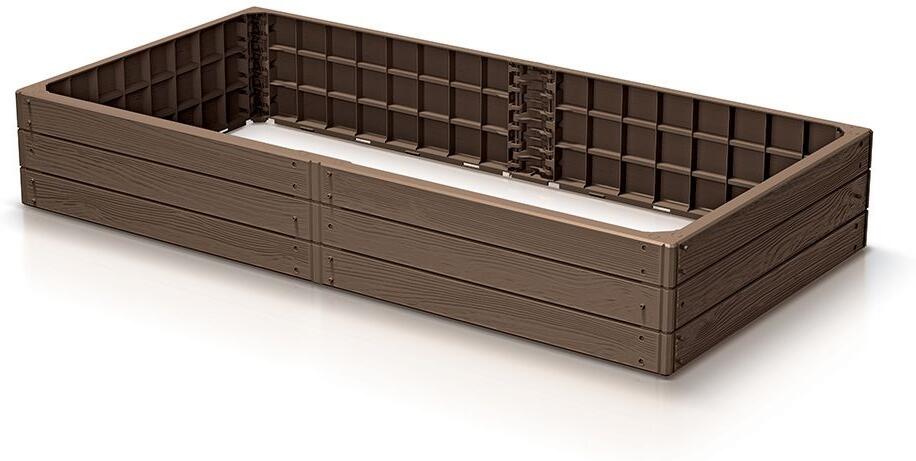 Vyvýšený záhon Prosperplast BASE WOODY hnědý 149,2 cm