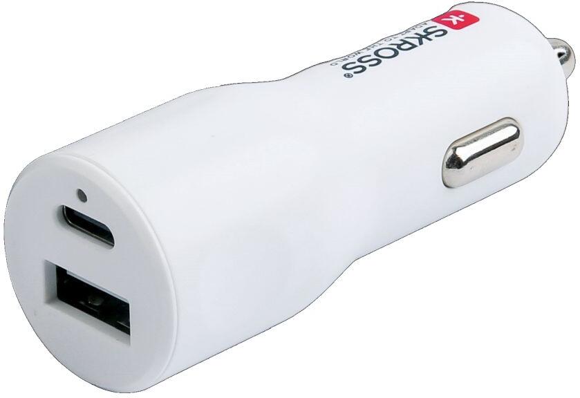 SKROSS USB A+C nabíjecí autoadaptér Dual Car Charger, 20W PD