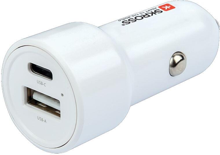 SKROSS USB A+C nabíjecí autoadaptér Dual Car Charger, 65W PD