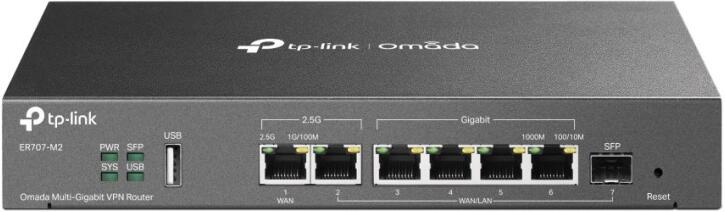 Router TP-Link ER707-M2 VPN 4x GWAN/Lan, 2x 2.5GWan/Lan, 1x SFP GWAN/LAN, 1x USB, Omáda SDN