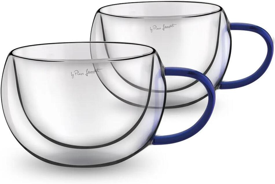 Termo sklenička Lamart VASO Cappuccino LT9113 2 x 270 ml, modrá