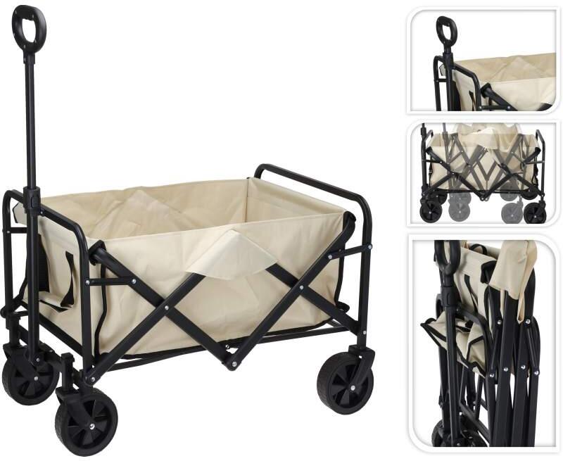PROGARDEN Plážový vozík skládací 75 cm bílá KO-LE9000010