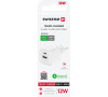 SWISSTEN SÍŤOVÝ ADAPTÉR 12W 1x USB-C + 1x USB-A BÍLÝ