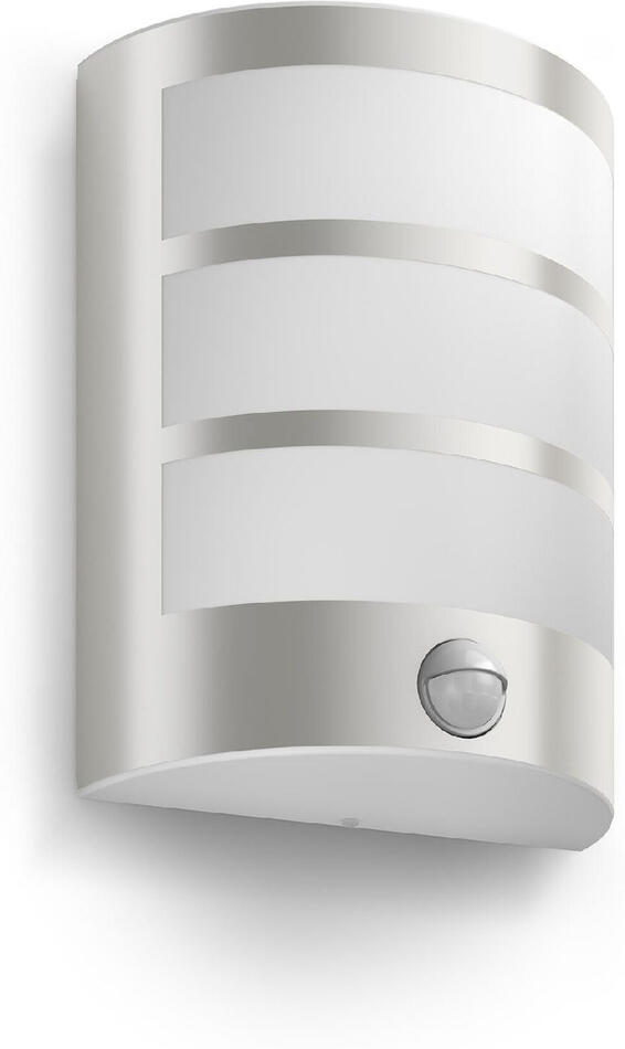 Python UltraEfficient venkovní nástěnné svítidlo se senzorem LED 3,8W 800lm 2700K IP44, nerezové Philips
