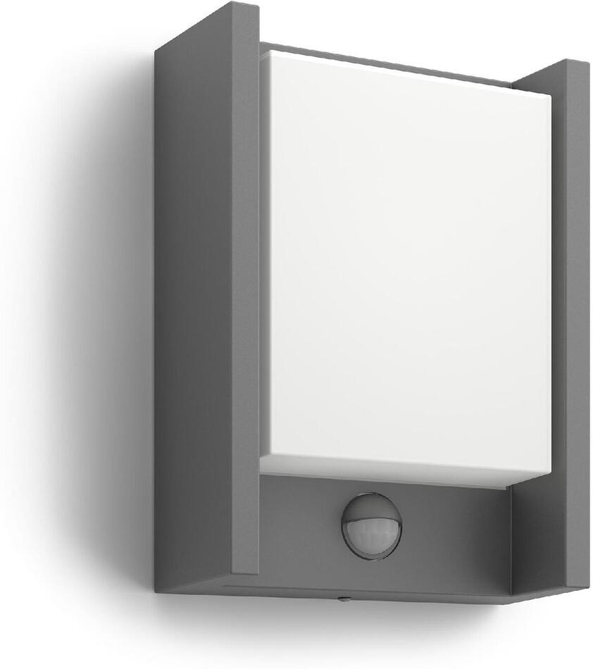 Arbour UltraEfficient venkovní nástěnné svítidlo se senzorem LED 3,8W 800lm 2700K IP44, antracit Philips