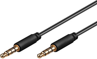 Kabel Jack 3.5mm 4 pólový M/M 1m
