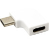 Redukce USB C(M) - USB C(F) lomená 90°, bílá