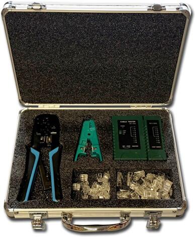 DATACOM NETWORK KIT (TESTER, krimp 8p+6p, Stripper, plugy) (4590)