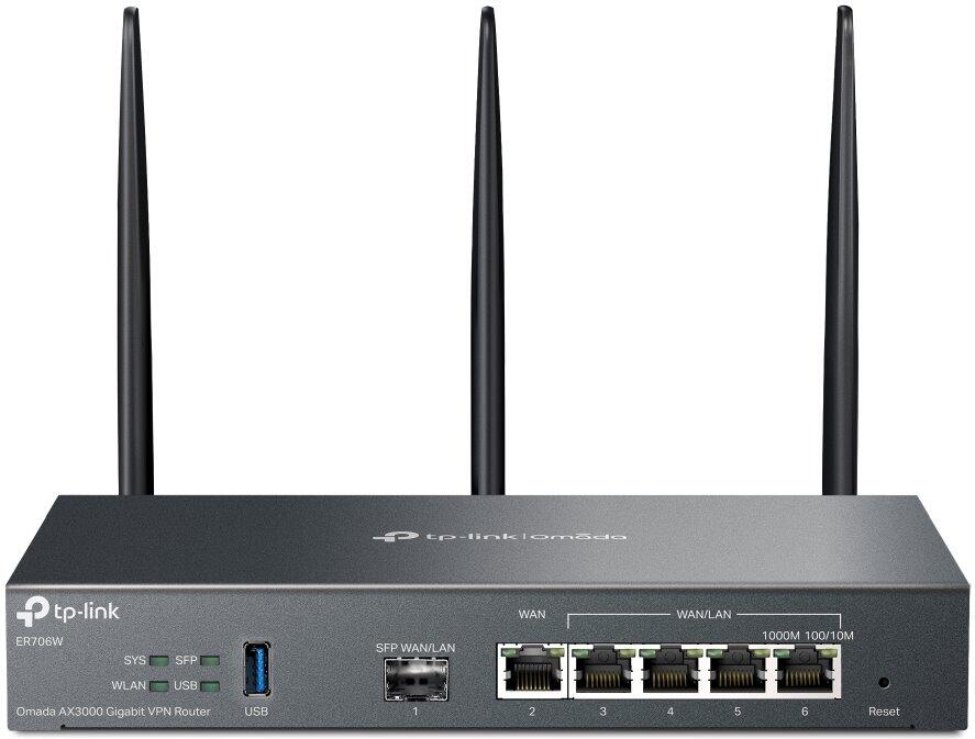 Router TP-Link ER706W VPN WiFi 6, 1x GWAN + 4x GWAN/LAN + 1x GWAN/LAN SFP, USB, Omáda SDN