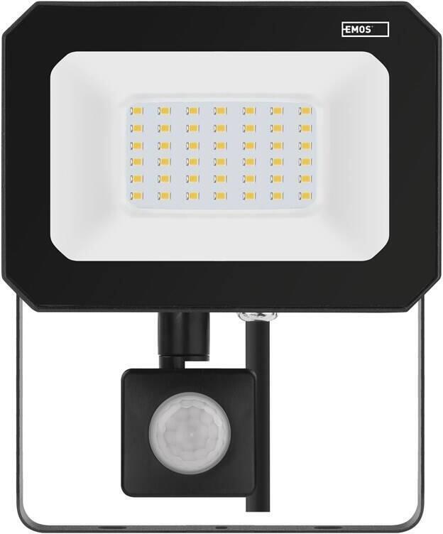 Emos LED reflektor SIMPO s pohybovým čidlem, 30 W, černý, neutrální bílá (ZS2333)