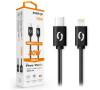 Datový kabel ALIGATOR POWER 30W, USB-C/Lightning 3A 1,5m, černý