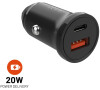 Autonabíječka FIXED s USB-C a USB výstupem a podporou PD, 20W, černá