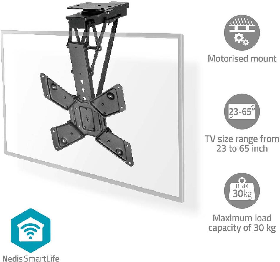 Motorizovaný stropní TV držák NEDIS TVCM5850BK