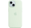 Apple iPhone 15+ Silicone Case with MS - Soft Mint (MWNG3ZM/A)