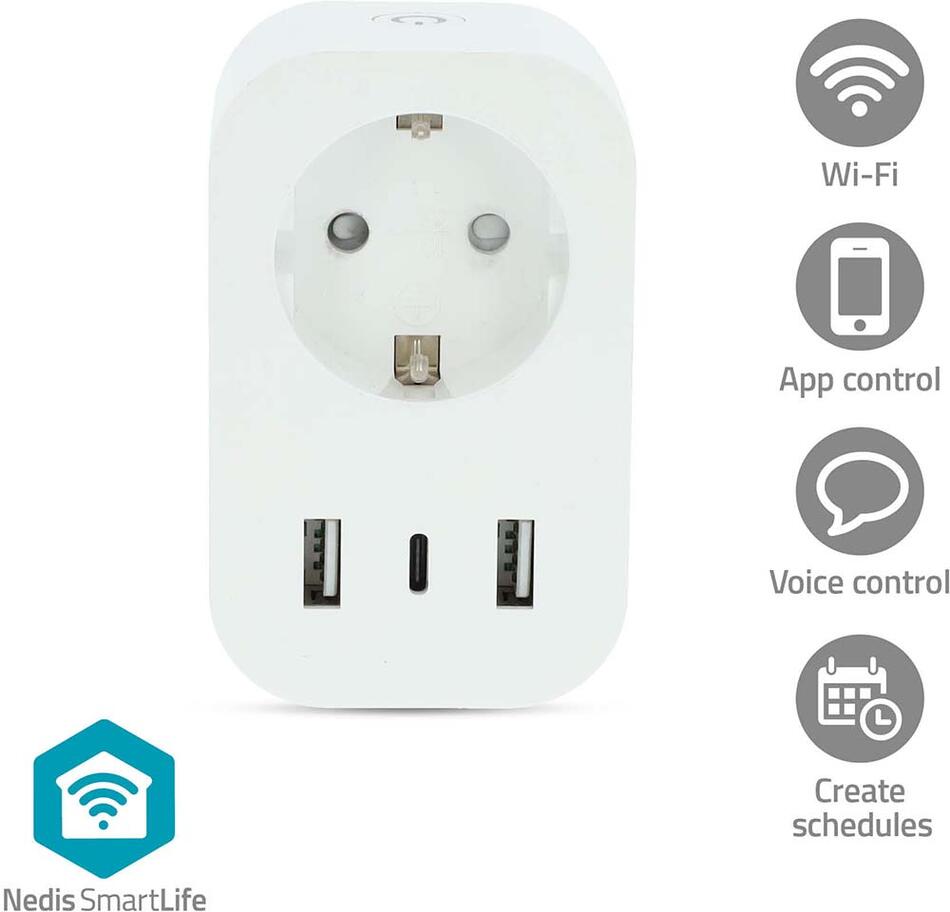 SmartLife Chytrá Zásuvka NEDIS WIFIP151FWT
