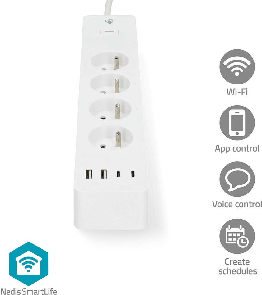 SmartLife Prodlužovací Přívod NEDIS WIFIP313EWT