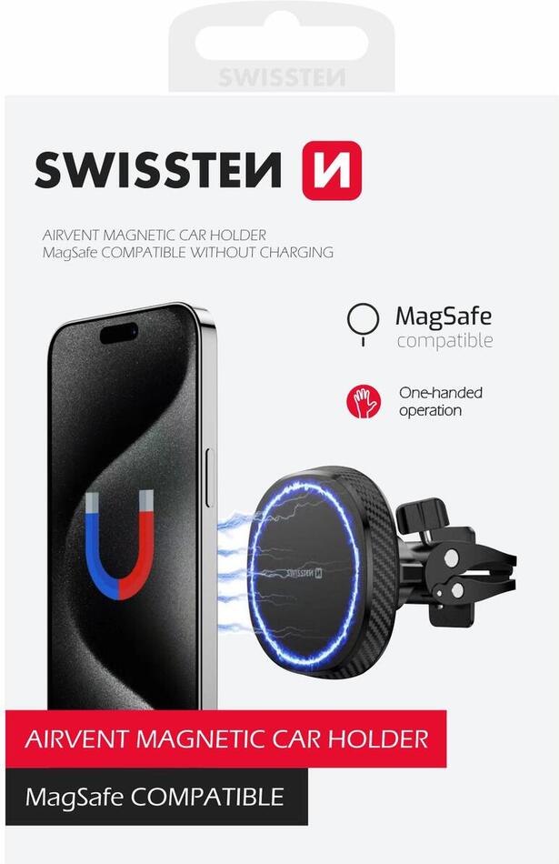 SWISSTEN MAGNETICKÝ DRŽÁK DO VENTILACE AUTA MagStick COMPACT(kompatibilní s MagSafe)