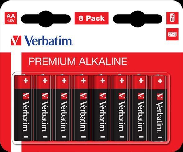 VERBATIM Alkalické baterie AA, 8 PACK , LR6 (49503)