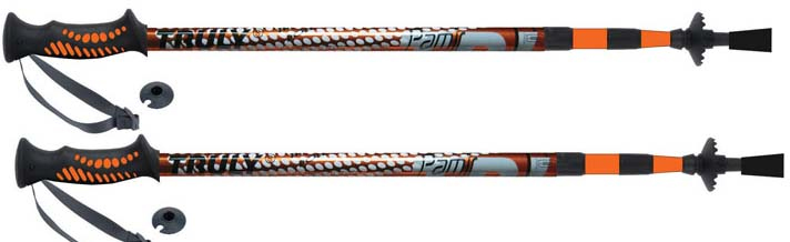 Trekingové hole TRULY® PAMIR RULYT®, 3-dílné, pár, oranžové