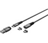 Kabel GOOBAY 65653 USB 2v1 magnetický 1m Black