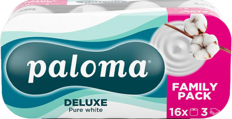Paloma 3vrstvý toaletní papír Pure White, 16 rolí