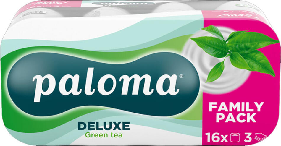 Paloma 3vrstvý toaletní papír Green Tea, 16 rolí