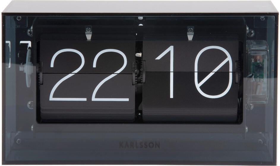 Designové nástěnné/stolní překlápěcí hodiny 5976BK Karlsson 21cm