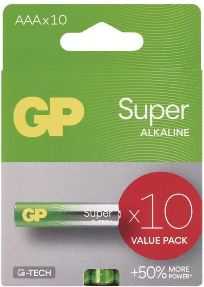 Baterie GP Super AAA, alkalická, mikrotužková (LR03), 10 ks