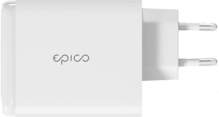 Nabíječka do sítě Epico GaN 100W s kabelem USB-C/USB-C 2m, 2xUSB-C bílá