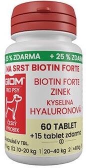 Giom S pes Na srst Biotin FORTE 60 tbl+25% zdarma