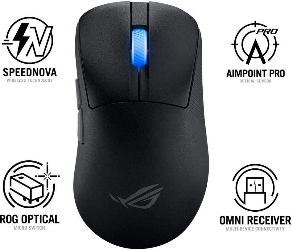 ASUS myš ROG Keris II Ace, bezdrátová herní myš, černá (90MP03N0-BMUA00)