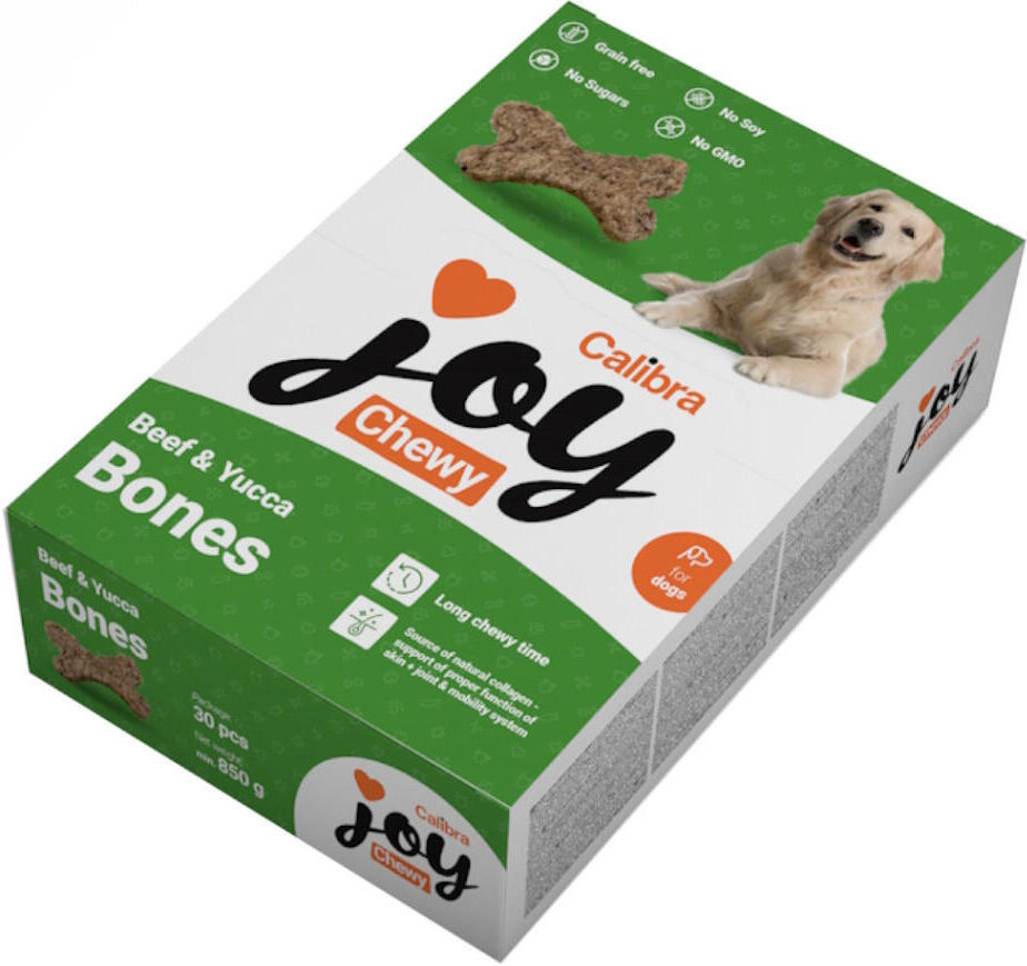 Calibra Joy Dog Chewy Beef & Yucca Bones 850g