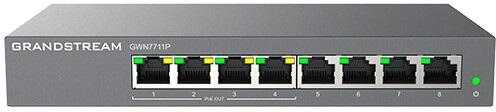 Grandstream GWN7711P Layer 2 Lite managed switch, 8 portů, 4x PoE/PoE+