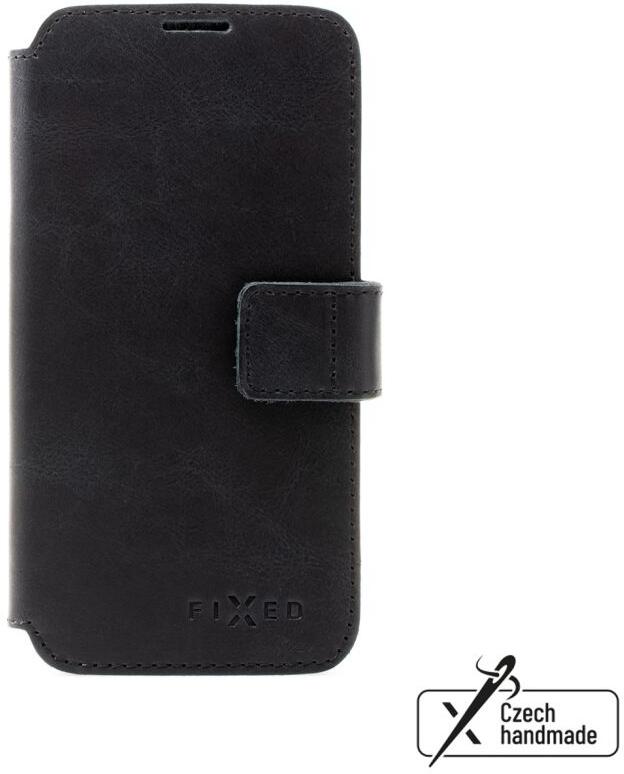 Kožené pouzdro typu kniha FIXED ProFit pro Apple iPhone 16 Pro Max, černé