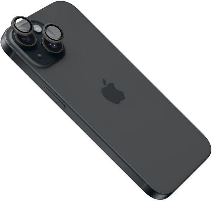 Ochranná skla čoček fotoaparátů FIXED Camera Glass pro Apple iPhone 16/16 Plus, černá