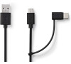 Kabel 2 v 1 NEDIS CCGL60610BK10