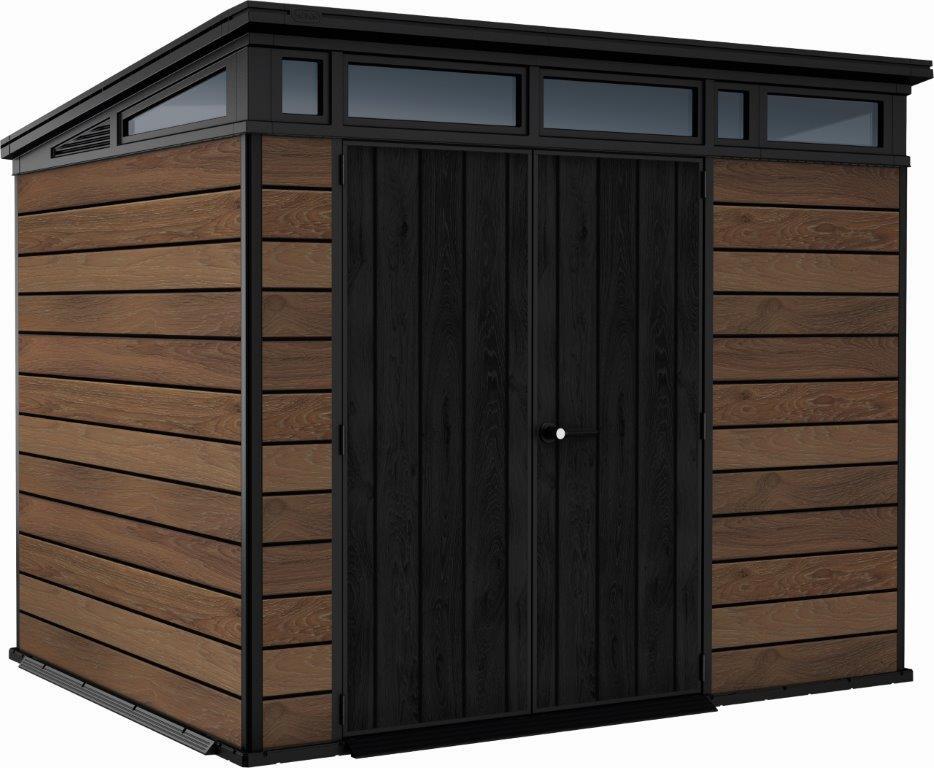 Zahradní domek Keter PENT Signature 9x7 Walnut, s podlahou