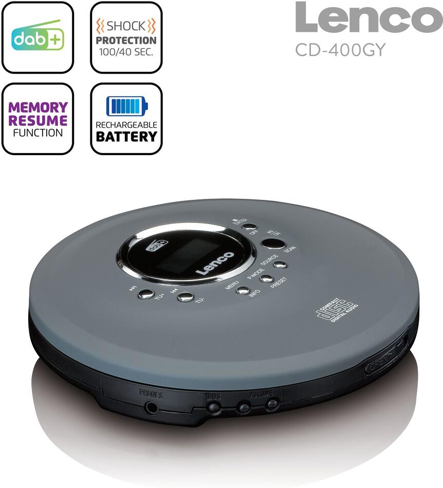 Discman Lenco CD-400GY