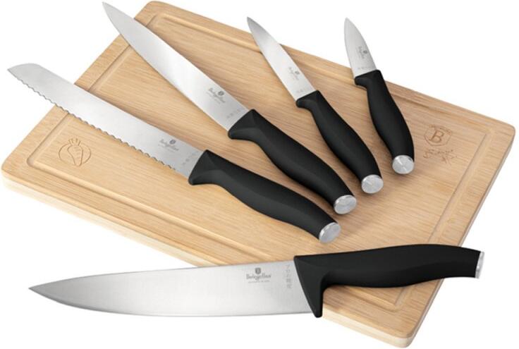 BERLINGERHAUS Sada nožů s prkénkem 6 ks Matte Black Collection BH-2964