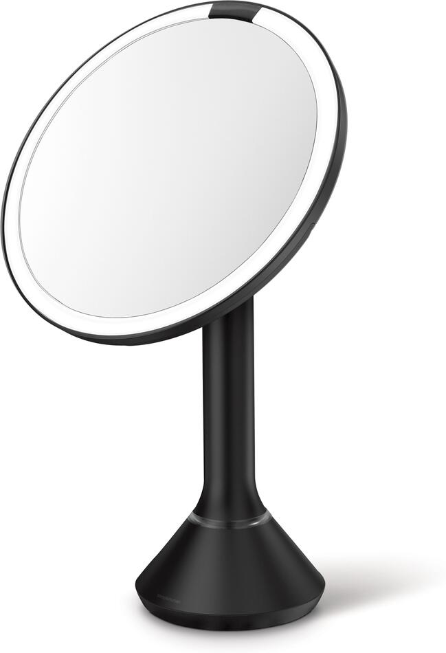 Kosmetické zrcátko Simplehuman Sensor Touch, DUAL LED osvětlení, 5x, dobíjecí, černá ocel ST3064