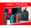 Nintendo Switch console with neon red&amp;blue Joy-Con