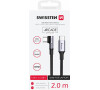 TEXTILNÍ DATOVÝ KABEL SWISSTEN ARCADE USB-C / USB-C 2 M, 5A (100W) PRO NOTEBOOKY ČERNÝ